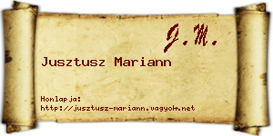 Jusztusz Mariann névjegykártya