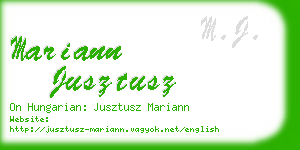 mariann jusztusz business card